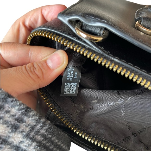 Michael Kors Ellis Large Satchel Leather Black 35H7GE0S3L Crossbody - Picture 6 of 8